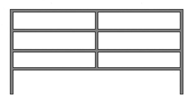 10'W x 5'H Corral Panel 4-Rail 1-5/8