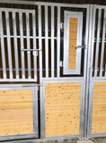 New! 12'W x 8'H Tongue & Groove Modular Wall With Grill Dutch Gate & Feeder Door