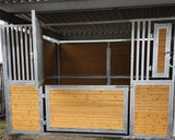 New! 12'W x 8'H Tongue & Groove Modular Wall With Grill Dutch Gate & Feeder Door