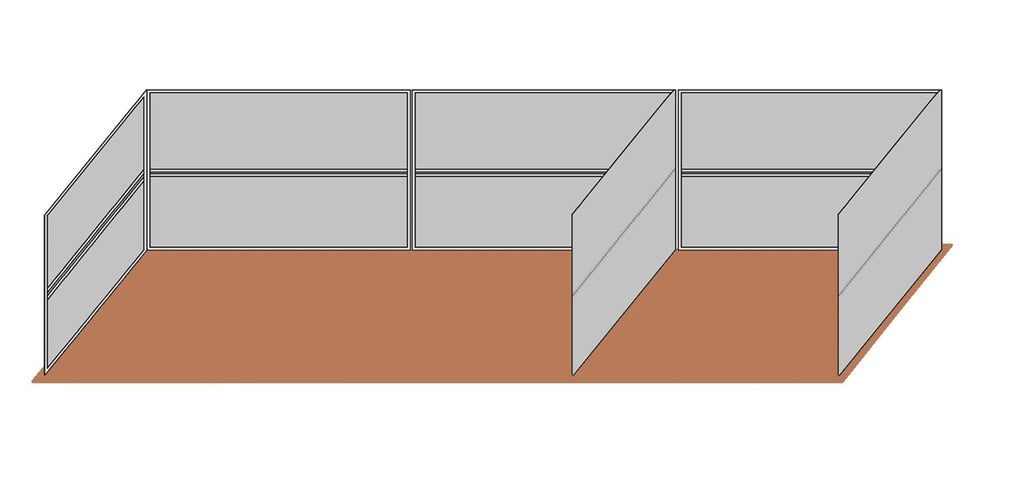 12'D x 24'L with 12' x 12' Wind Break Solid Wall Kit