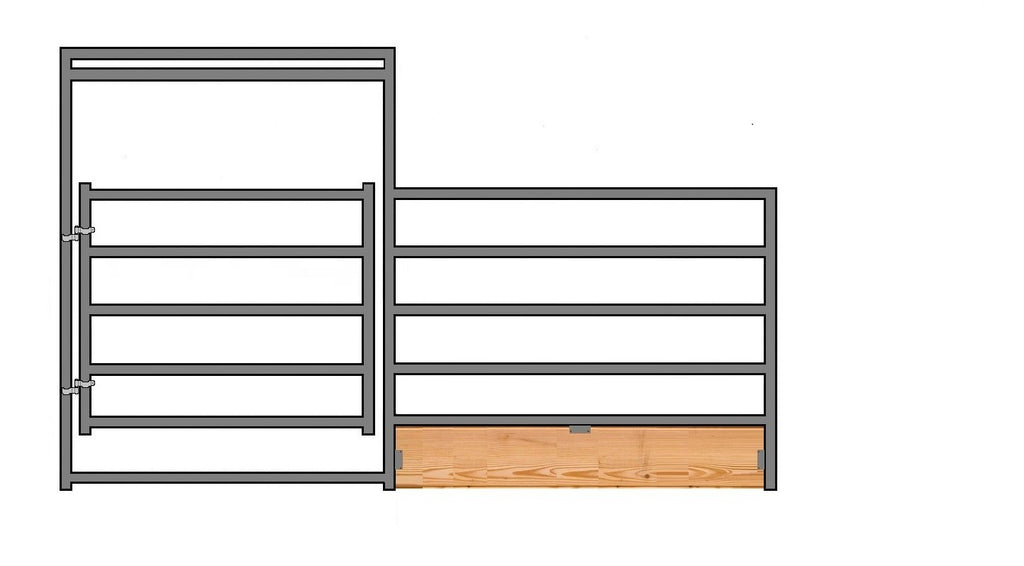 12'W x 5'H 5-Rail 1-7/8" Wood-Base Corral Panel W/ Gate