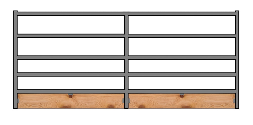 12'W x 5'H 5-Rail 1-5/8 Corral Panel W/ Wood-Base