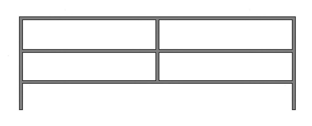 16'W x 5'H Corral Panel 3-Rail 1-7/8