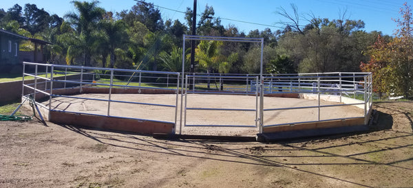 40' Round Pen 4-Rail 1-5/8 w/ Wood Base – Rarin to Go Corrals