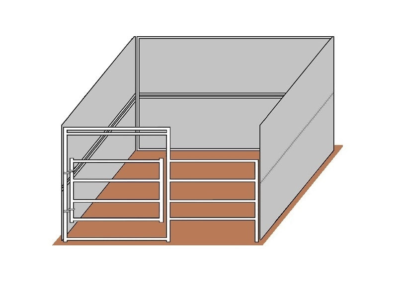 12'D x 12'W Solid Walls Gated Stall Kit