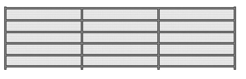 24'W x 6'H Corral Welded Wire Panel 6-Rail 1-5/8