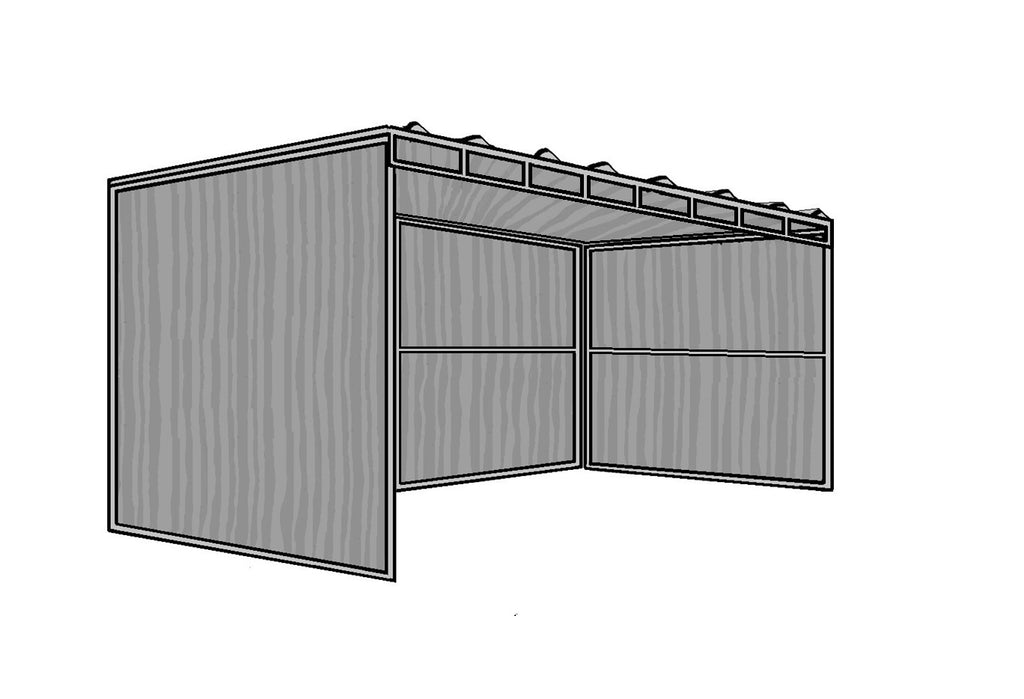 8'D x 24'L 3-Sided Shelter