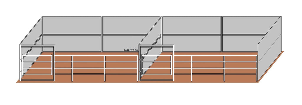 12'D x 24'W Solid Steel Modular Wall Dual Kit w/ Gates