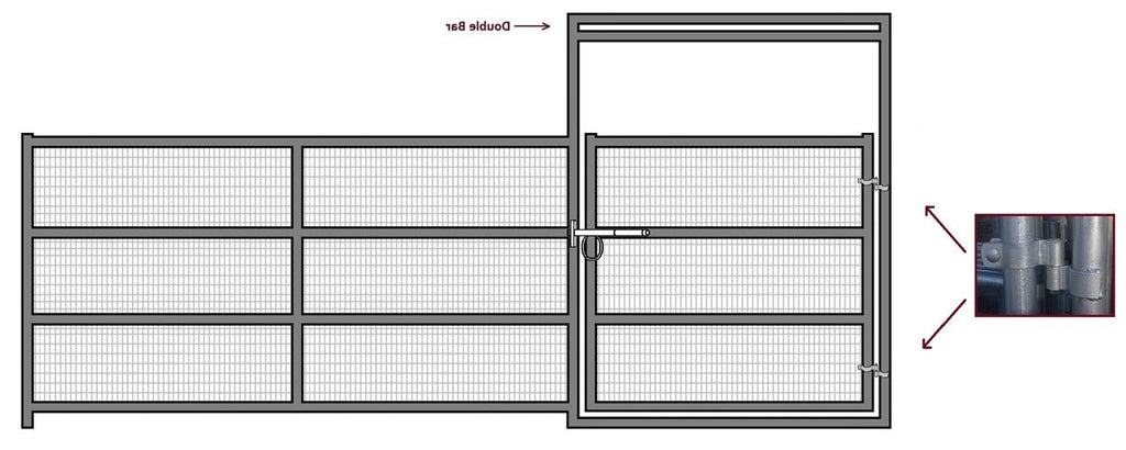 16'W x 6'H Corral Gate Welded Wire Panel 4-Rail 1-5/8
