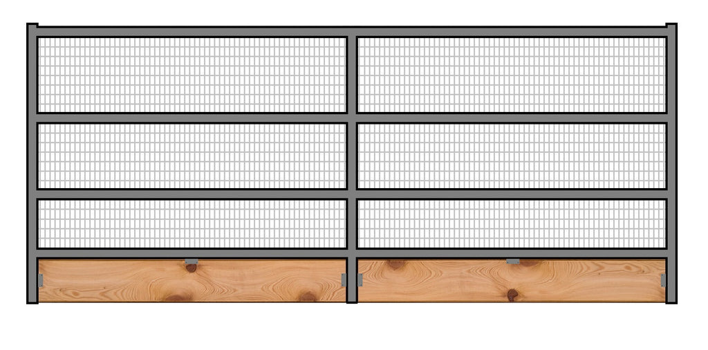 12'W x 6'H Welded Wire Corral Panel 4-Rail 1-5/8 W/Wood Base