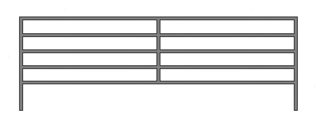 16'W x 5'H Corral Panel 5-Rail 1-7/8