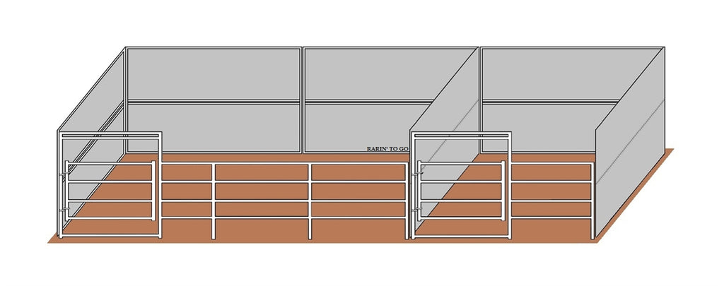 12'D x 24'L with 12' x 12' Wind Break Solid Wall Gated Kit