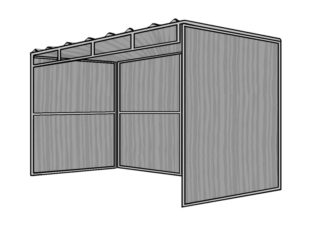 8'D x 12'L 3-Sided Shelter