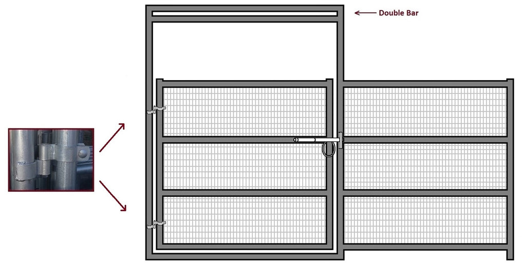 12'W x 6'H Corral Gate Welded Wire Panel 4-Rail 1-5/8