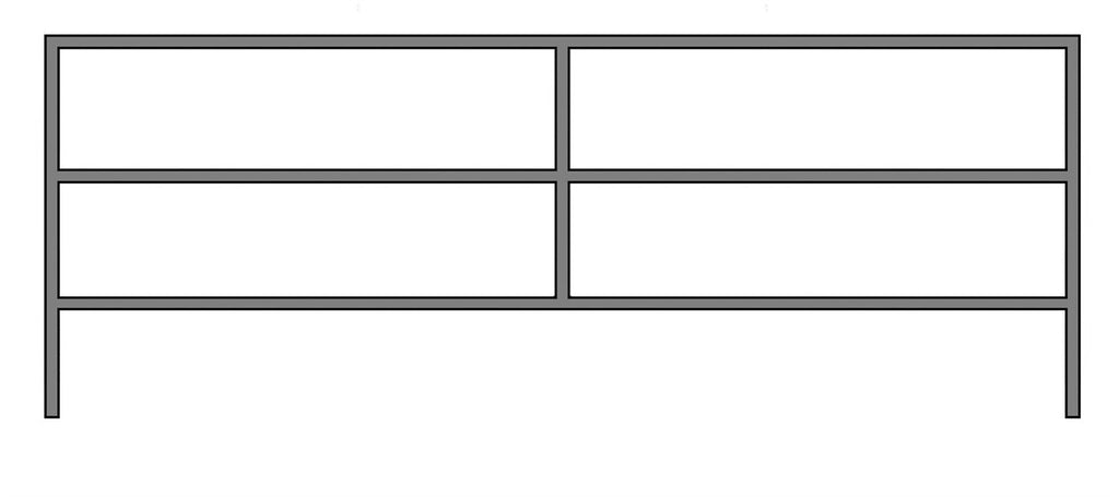 16'W x 5'H Corral Panel 3-Rail 1-5/8