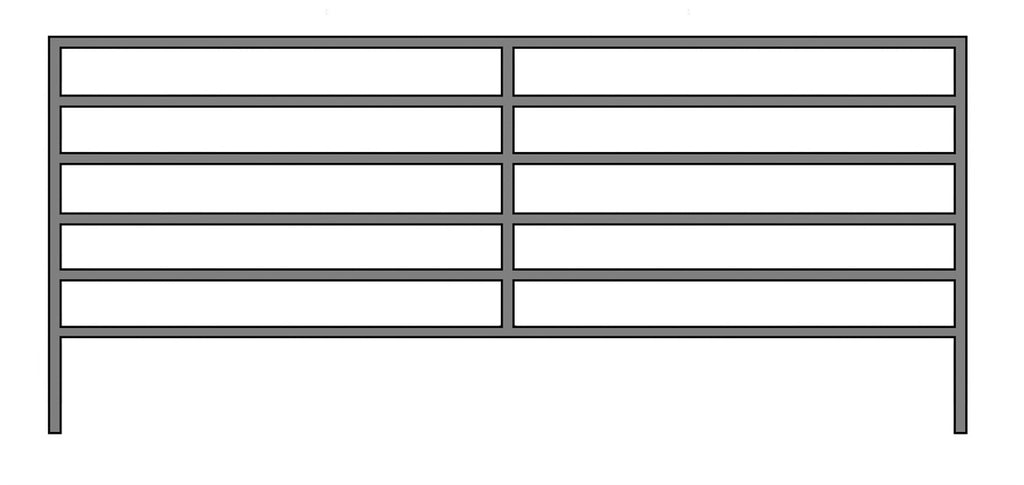 16'W x 6'H Corral Panel 6-Rail 1-5/8