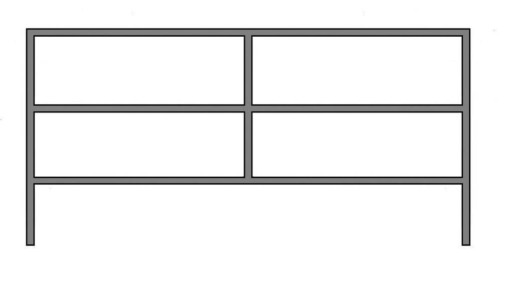 12'W x 5'H Corral Panel 3-Rail 1-5/8