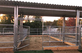 16'W x 6'H 4-Rail 1-5/8 Welded Wire Corral Panel With Gate W/ Wood-Base